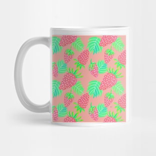 Strawberries Pattern - Coral and Pink Mug